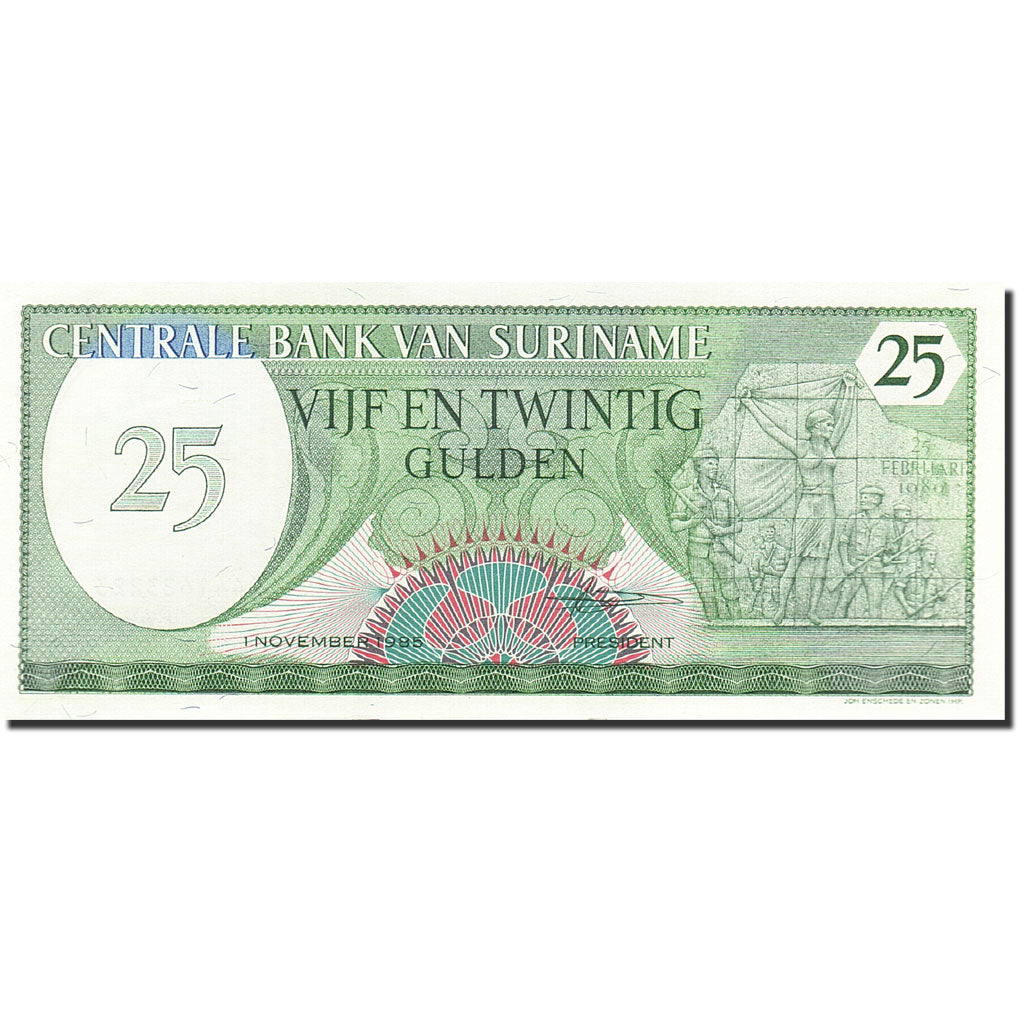 Biljet, Suriname, 25 Gulden, 1982, 1985-11-01, KM:127b, NIEUW