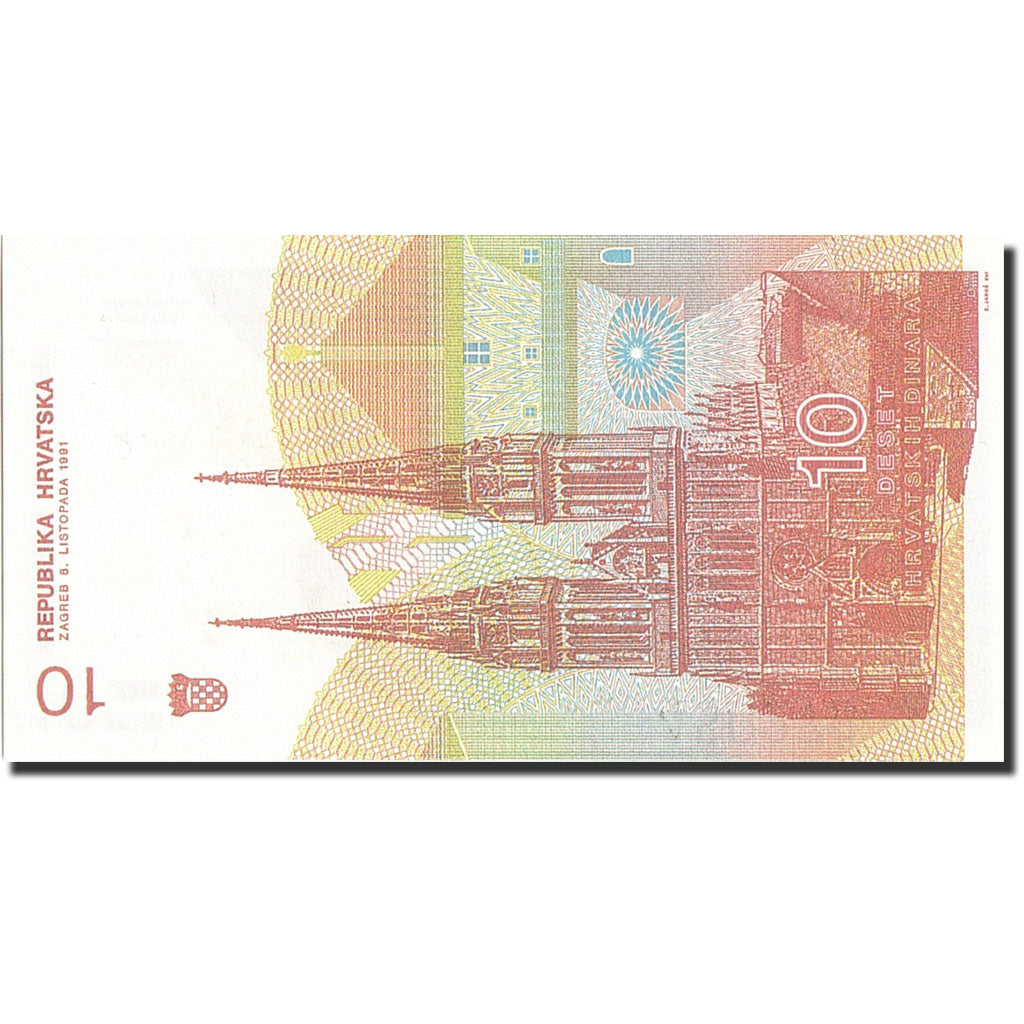 Billet, Croatie, 10 Dinara, 1991-1993, 1991, KM:18a, NEUF