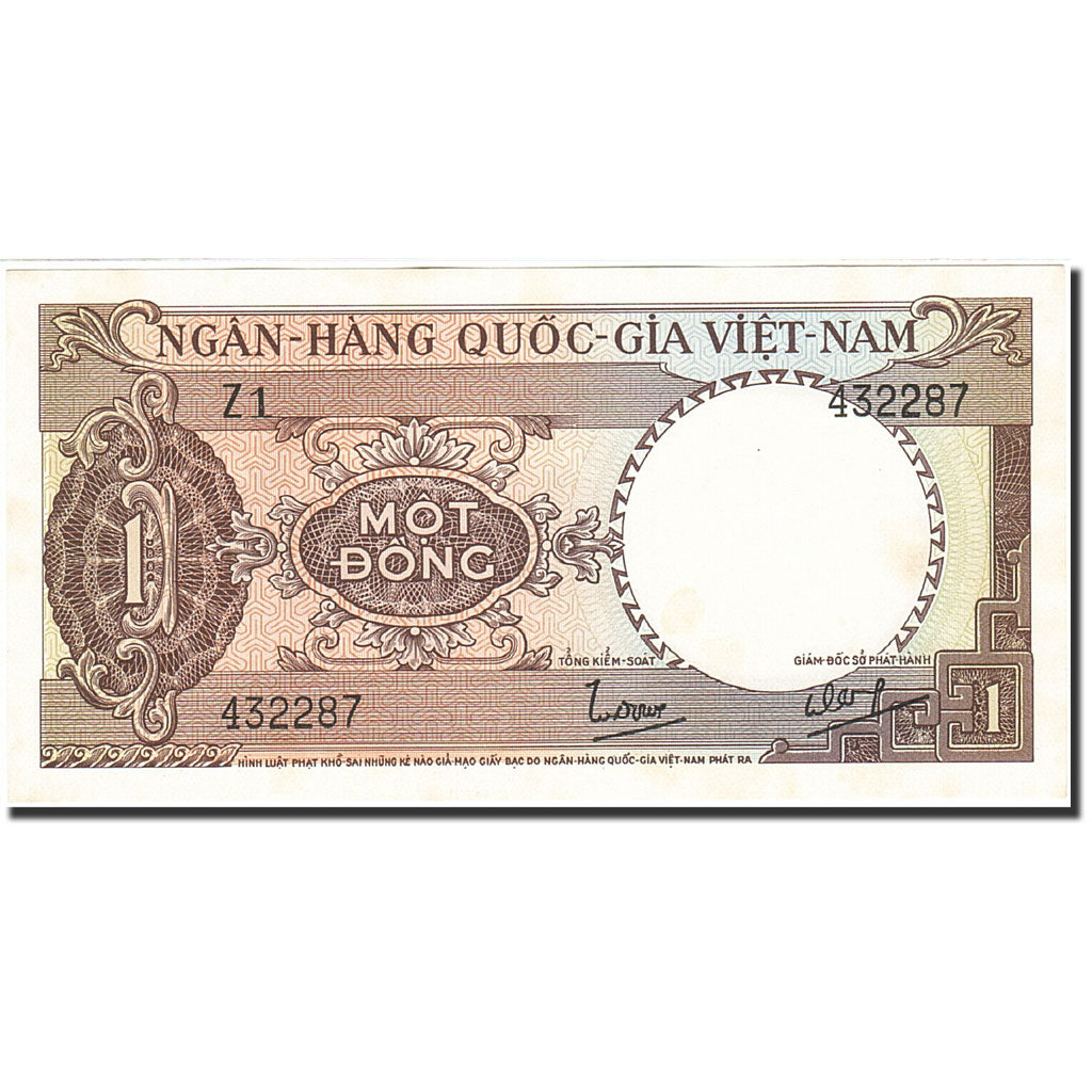 Banconote, Vietnam del Sud, 1 D<ox>ng, 1964-1966, KM:15a, Undated (1964), SPL-