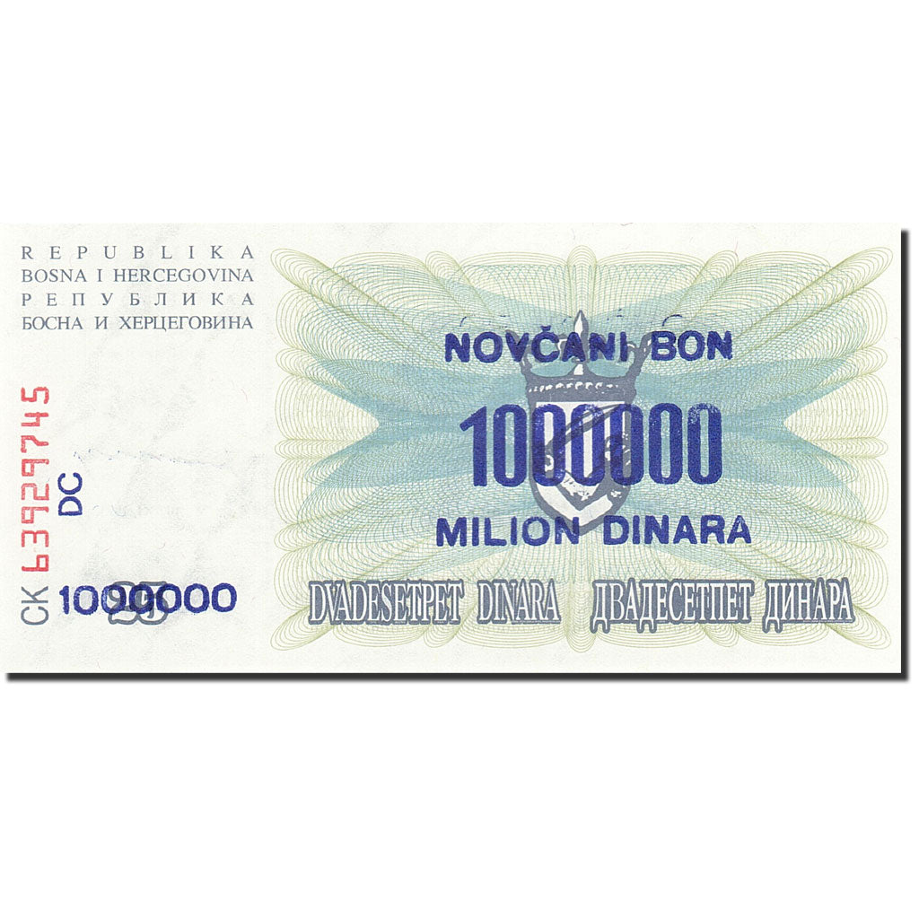 Banconote, Bosnia - Erzegovina, 1,000,000 Dinara, 1993, KM:35b, 1993-11-10, FDS
