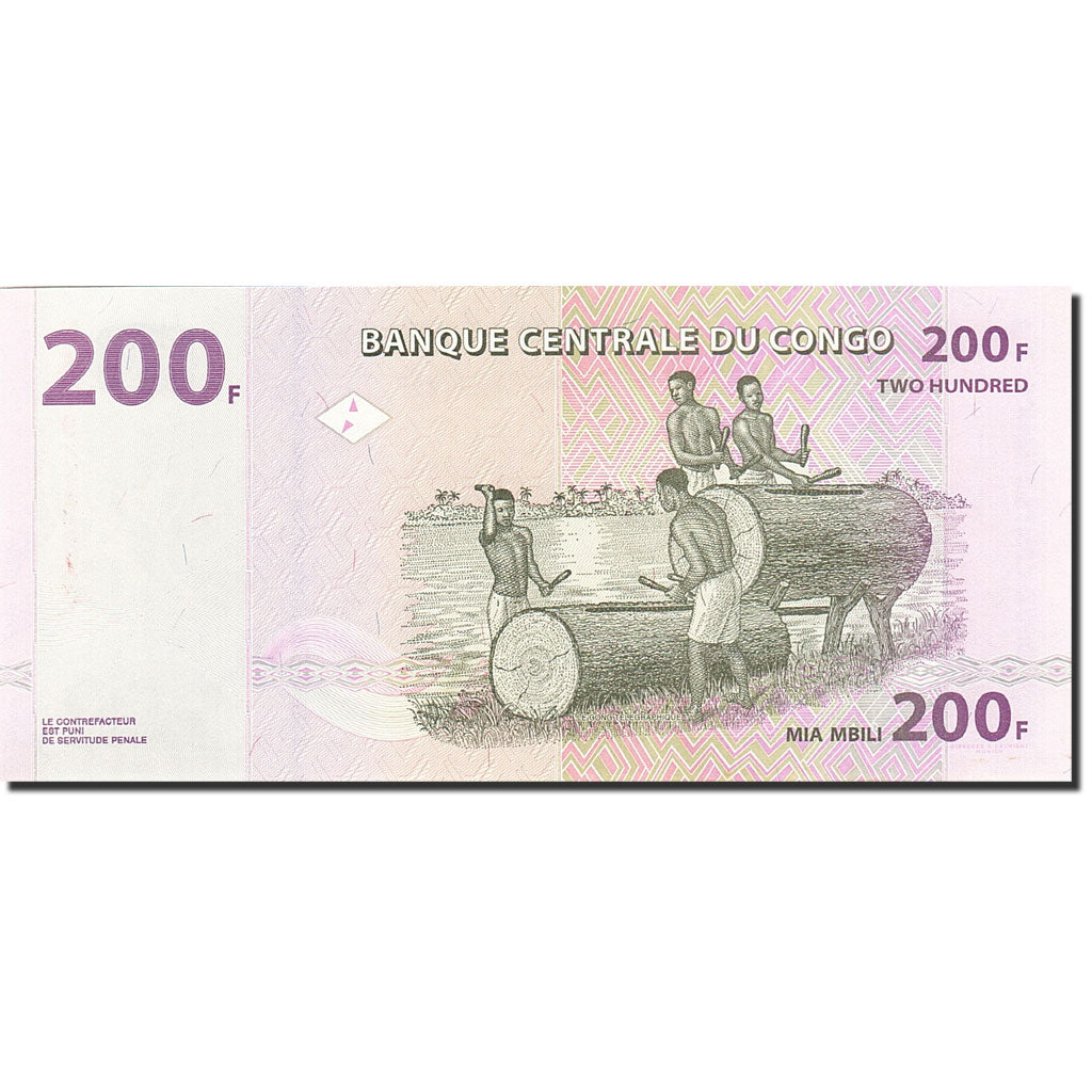 Geldschein, Congo Democratic Republic, 200 Francs, 2007, 2007-07-31, KM:99a, UNZ