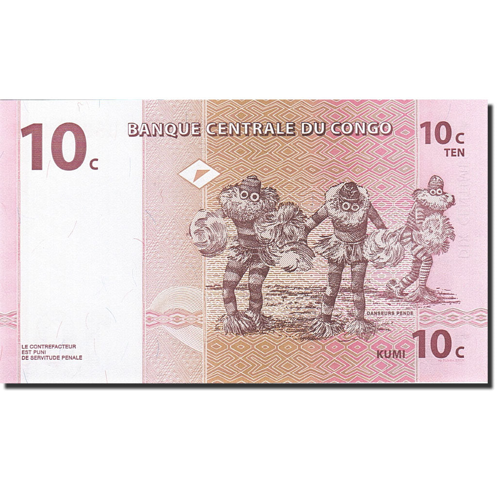 Banconote, Repubblica Democratica del Congo, 10 Centimes, 1997, KM:82a