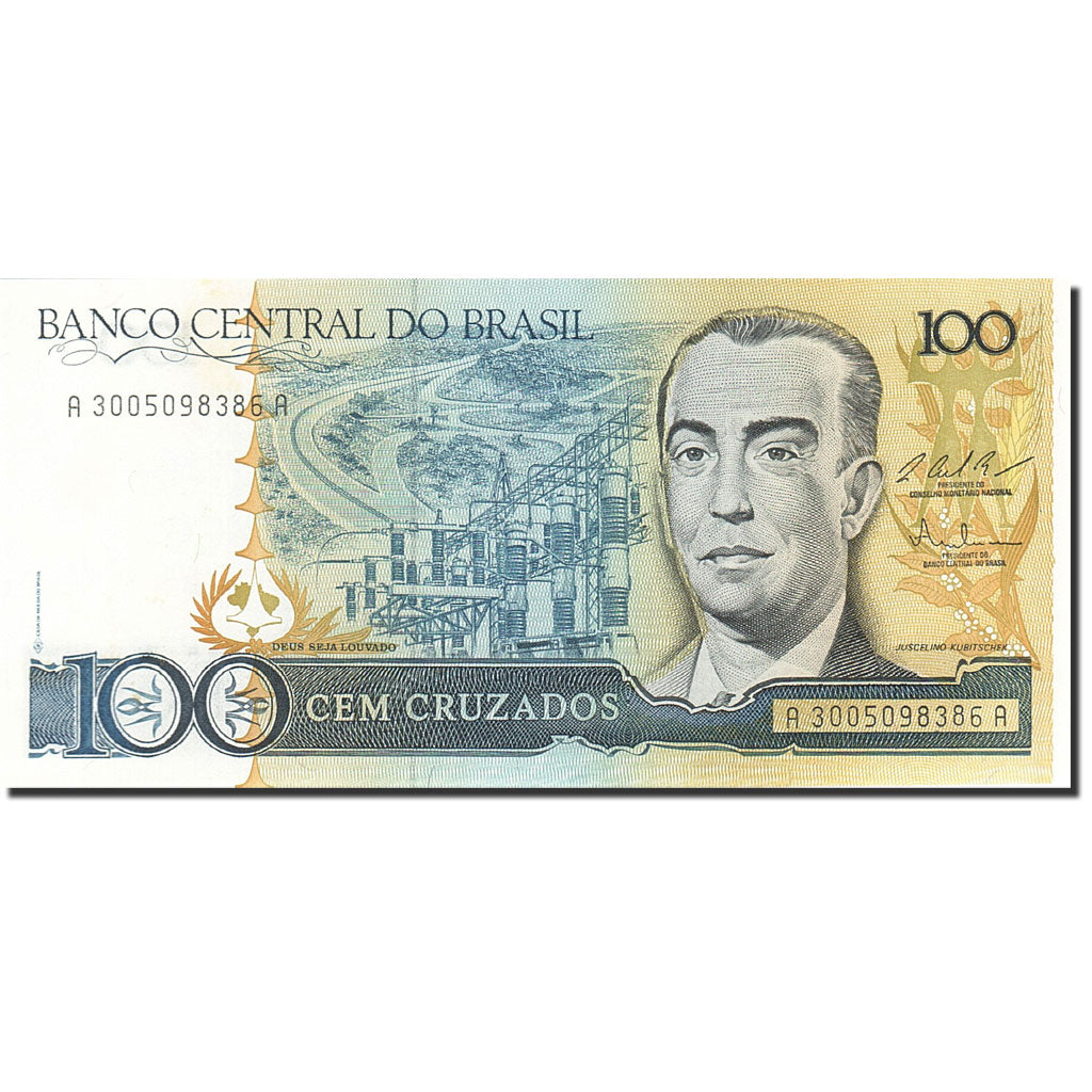 Banknote, Brazil, 100 Cruzados, 1986, 1987, KM:211c, UNC(63)
