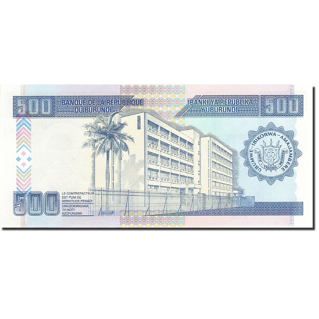 Billete, 500 Francs, 1993-1997, Burundi, KM:37a, 1995-02-05, EBC