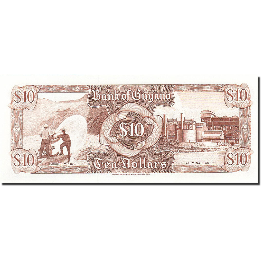 Banconote, Guyana, 10 Dollars, 1966, KM:23f, Undated (1966-1992), FDS