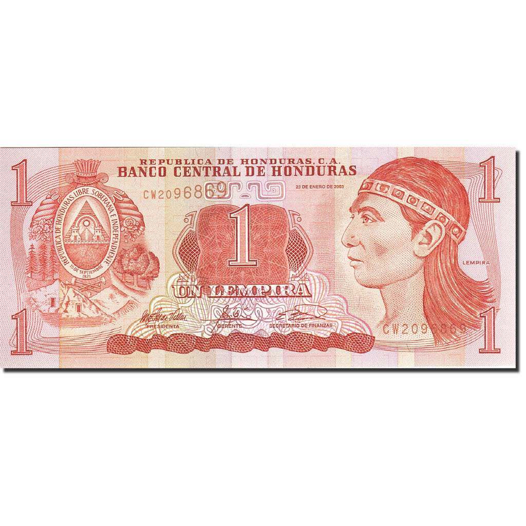 Biljet, Honduras, 1 Lempira, 2000-2003, 2003-01-23, KM:84c, NIEUW
