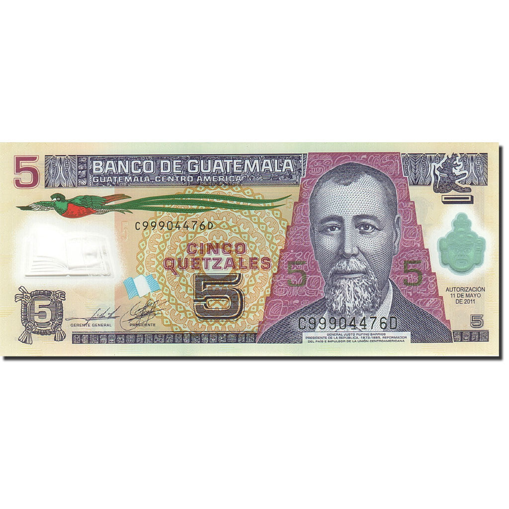 Banknot, Guatemala, 5 Quetzales, 2011, 2011-05-11, UNC(65-70)