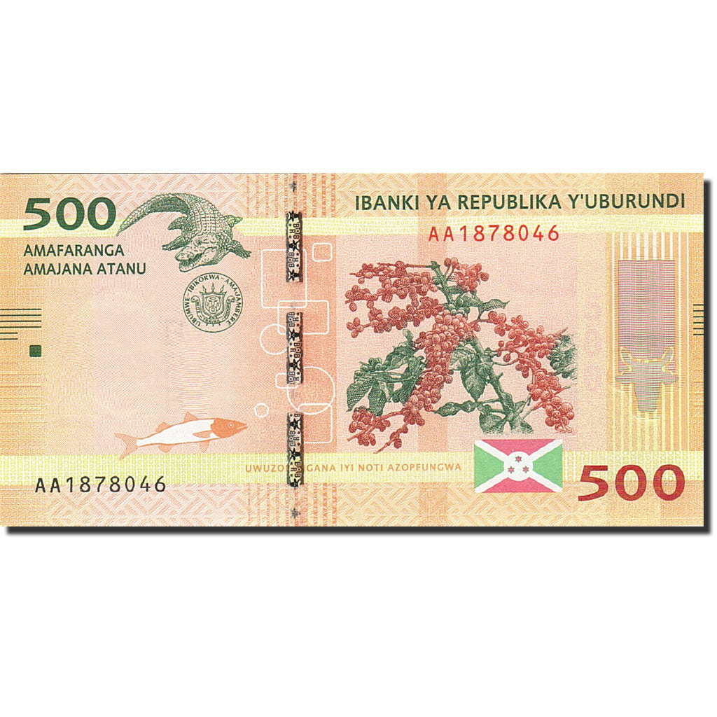 Billete, 500 Francs, 2015, Burundi, 2015.01.15, UNC