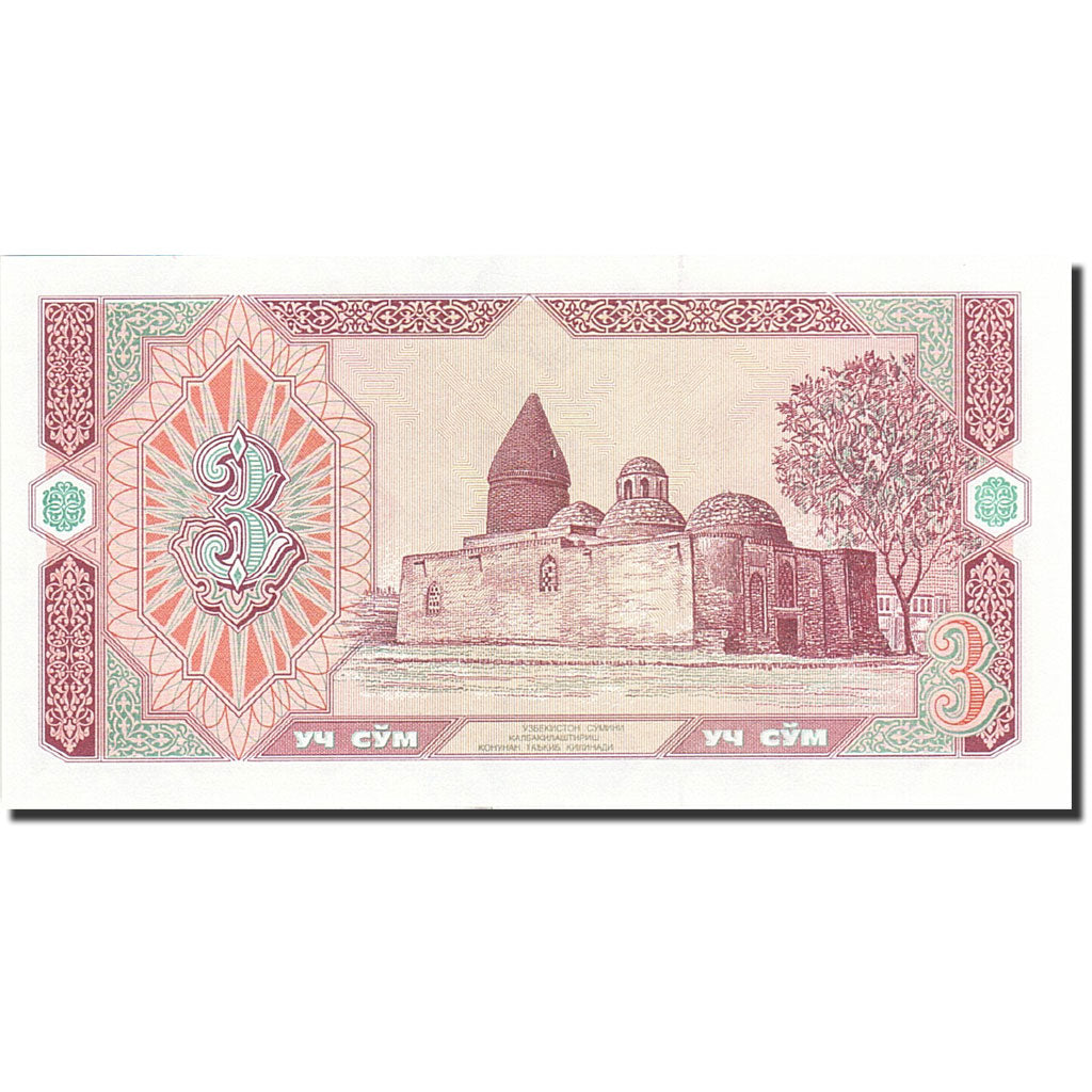 Banconote, Uzbekistan, 3 Sum, 1994-1997, KM:74, 1994, FDS
