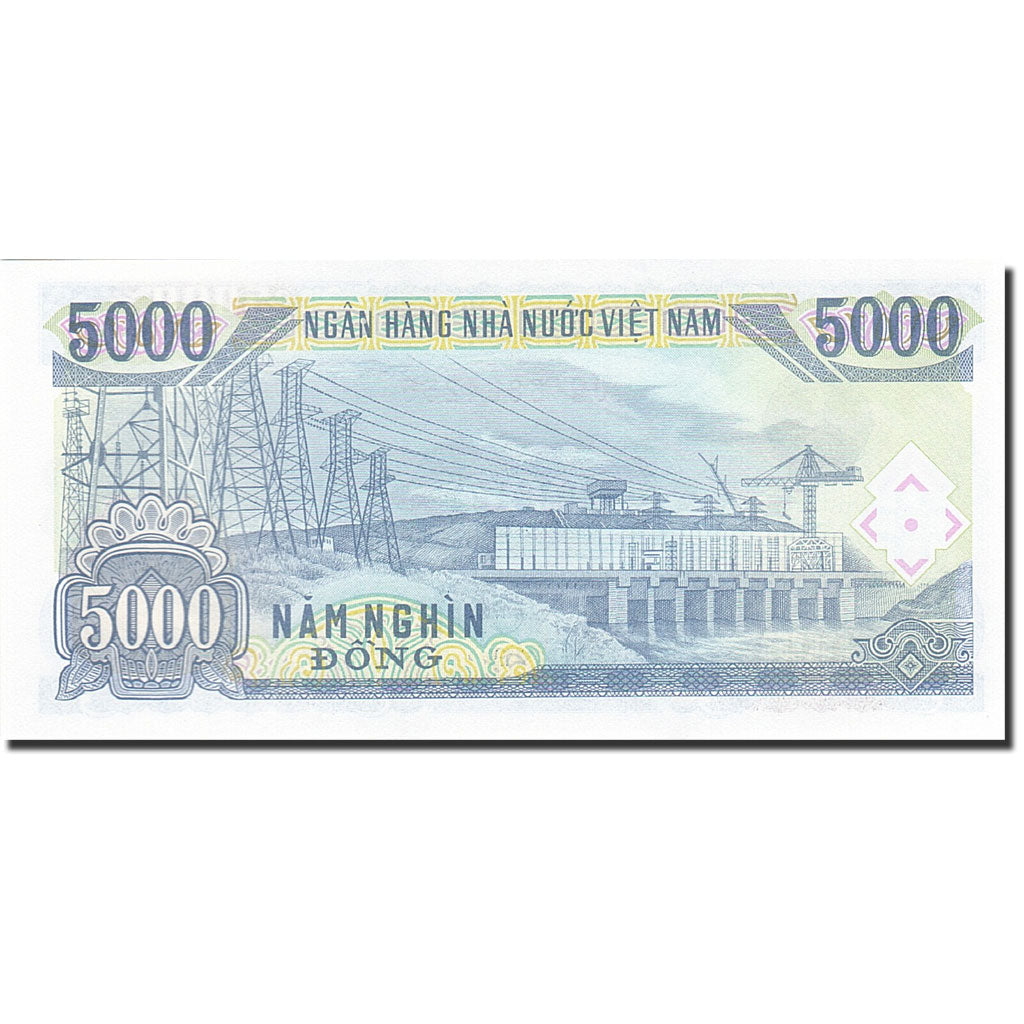 Banknot, Wietnam, 5000 D<ox>ng, 1988-1991, 1991, KM:108a, UNC(65-70)