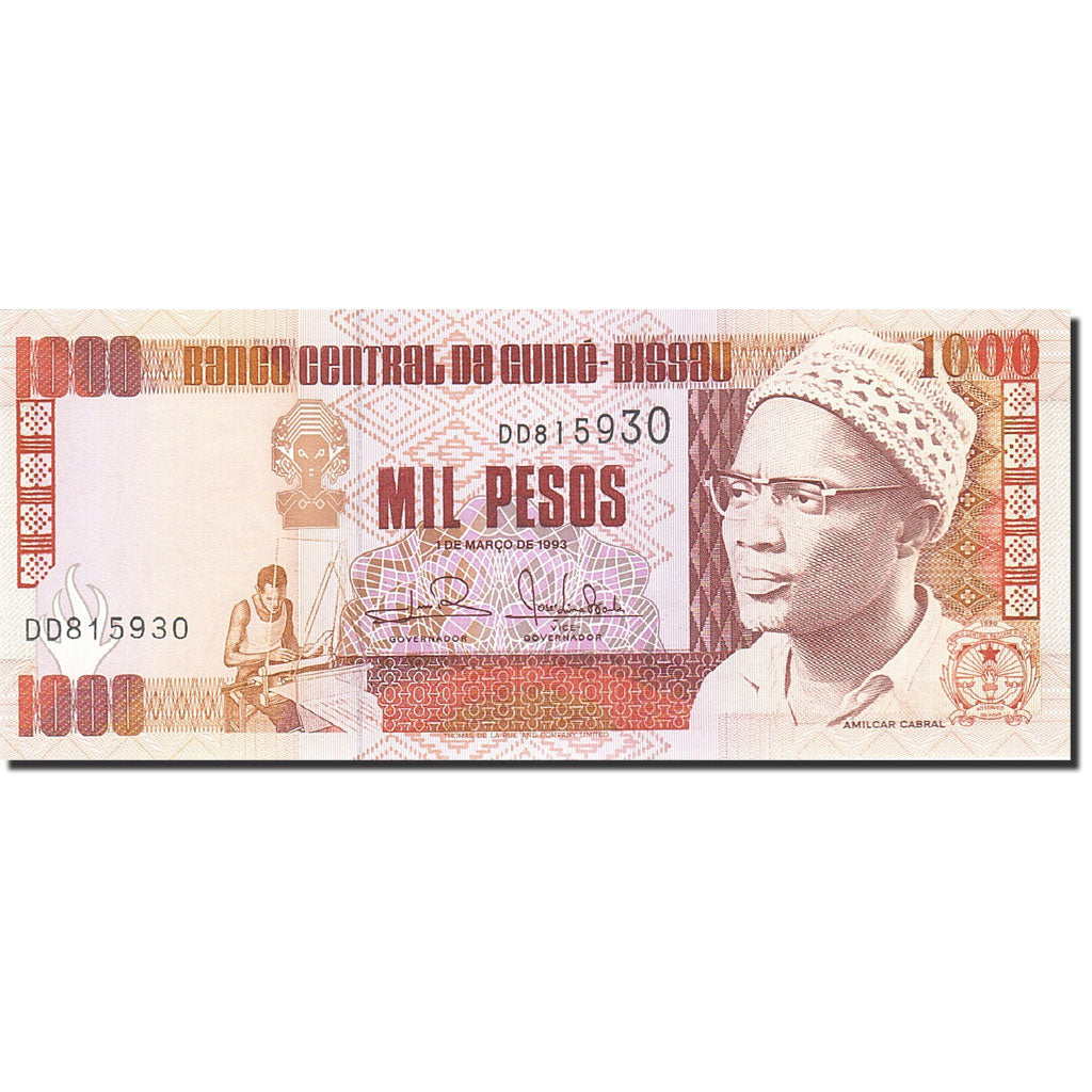 Banknot, Gwinea-Bissau, 1000 Pesos, 1990, 1990-03-01, KM:13b, UNC(65-70)