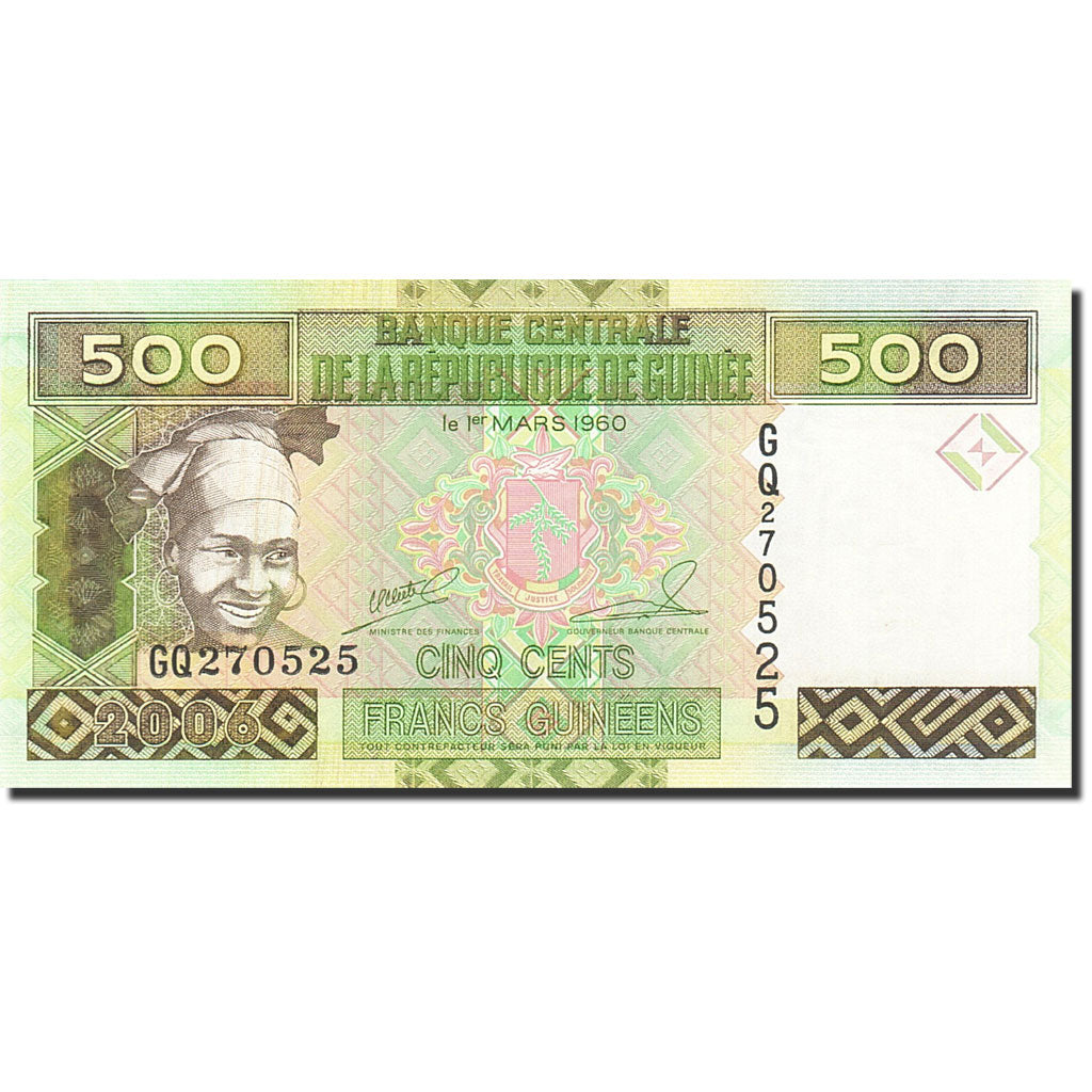 Banconote, Guinea, 500 Francs, 2006-2007, KM:39a, 2006, FDS