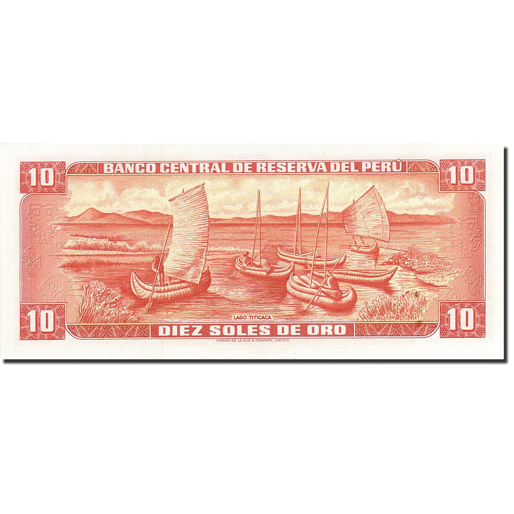 Biljet, Peru, 10 Soles De Oro, 1968, 1968-02-23, KM:93a, SPL
