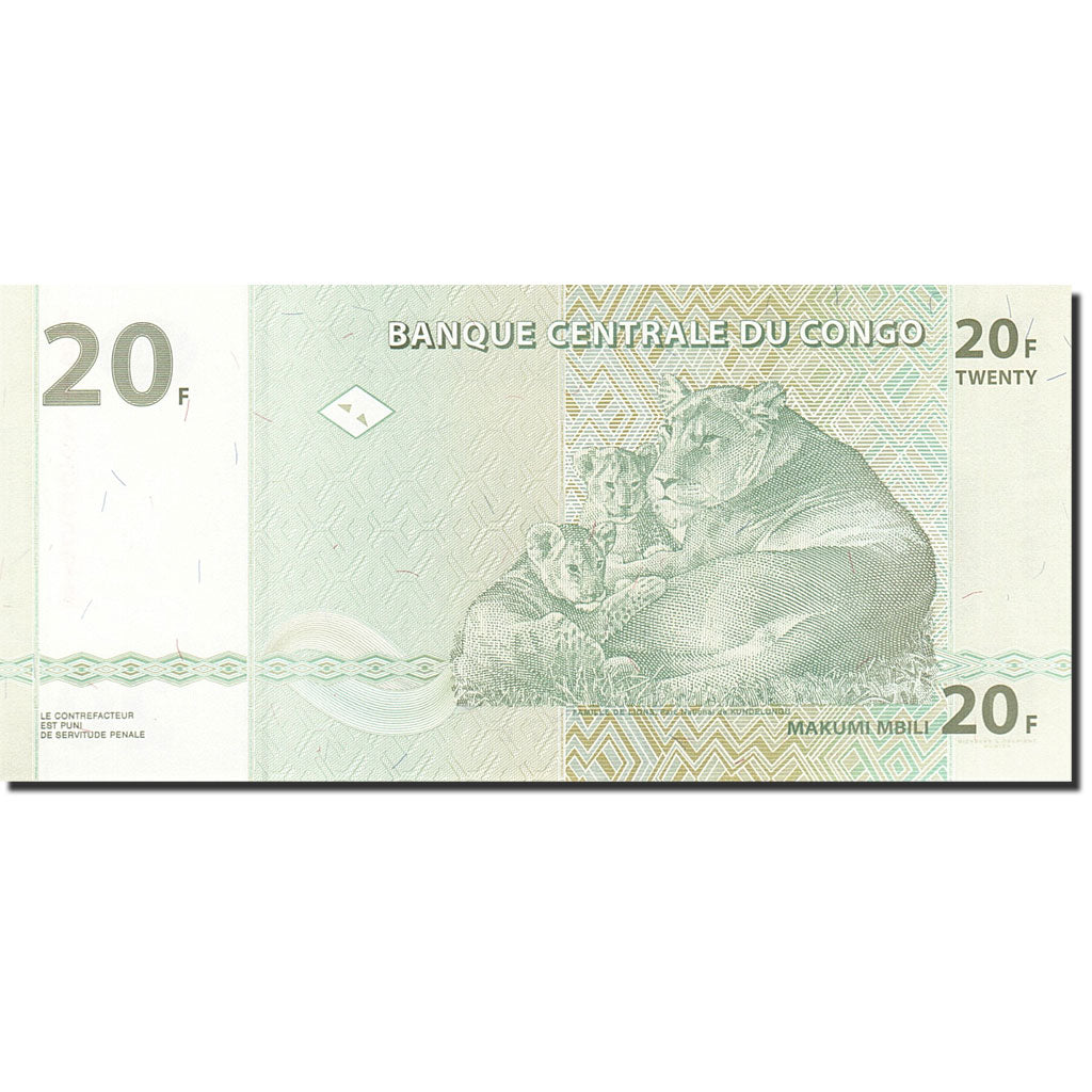 Banconote, Repubblica Democratica del Congo, 20 Francs, 2003, KM:94a