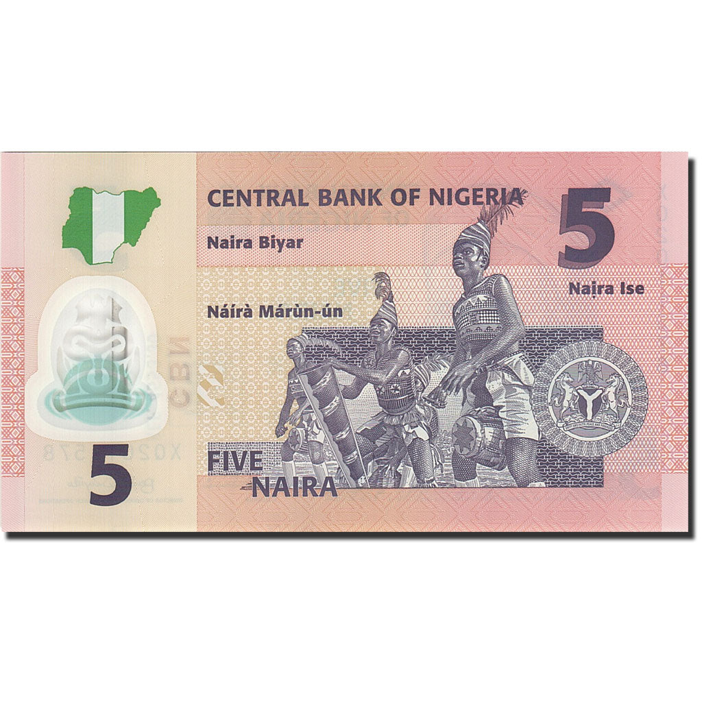 Billet, Nigéria, 5 Naira, 2005-2006, 2009, KM:32b, SPL
