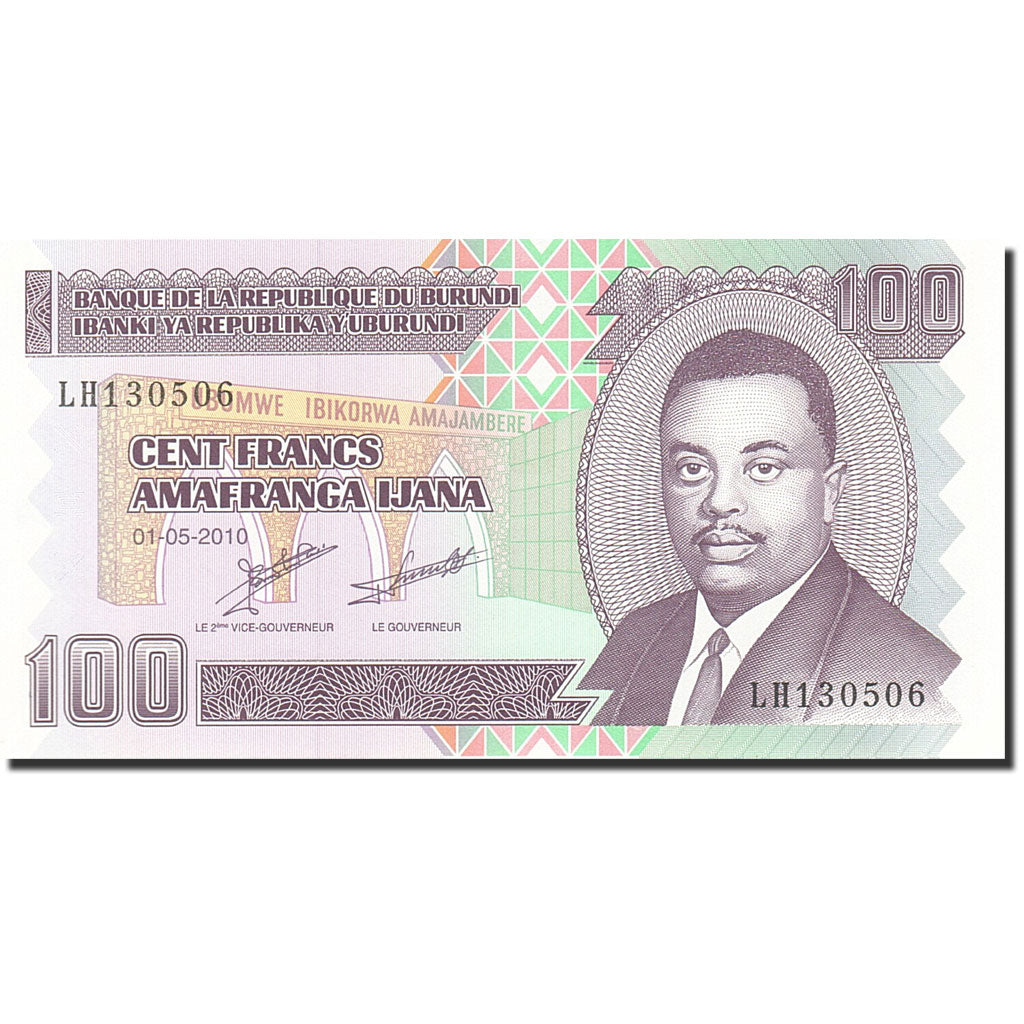 Biljet, Burundi, 100 Francs, 2008, 2010-05-01, KM:44a, NIEUW