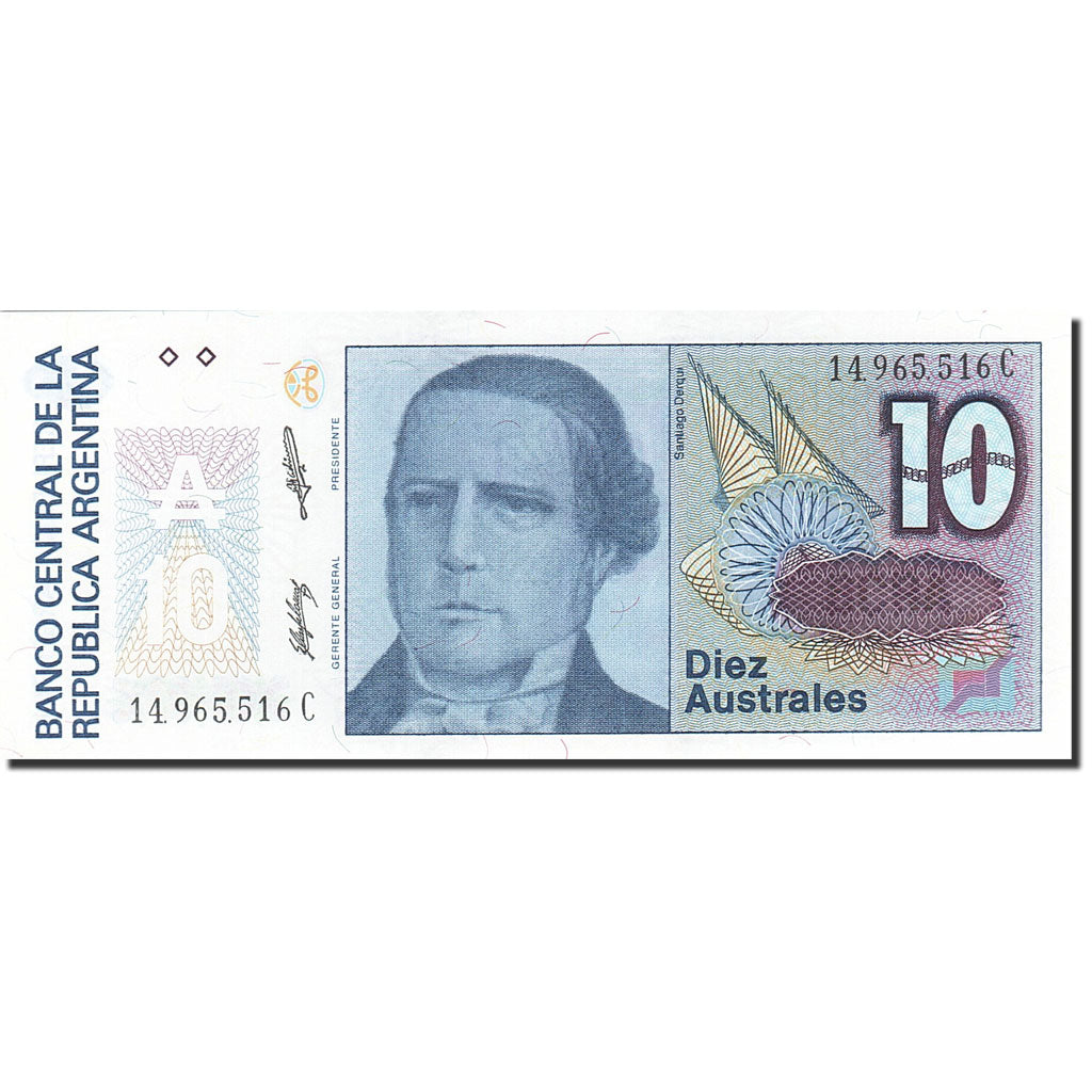 Banknot, Argentina, 10 Australes, 1985-1991, Undated (1985-1989), KM:325b