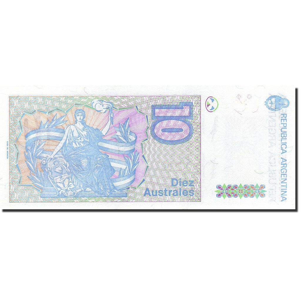 Banknot, Argentina, 10 Australes, 1985-1991, Undated (1985-1989), KM:325b