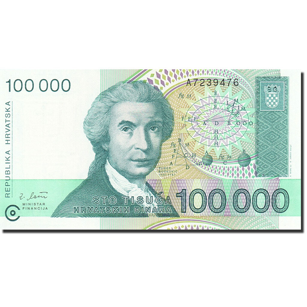 Billet, Croatie, 100,000 Dinara, 1991-1993, 1993-05-30, KM:27A, NEUF