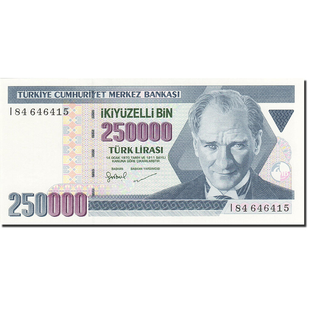 Geldschein, Türkei, 250,000 Lira, 1984-1997, 1992, KM:207, UNZ