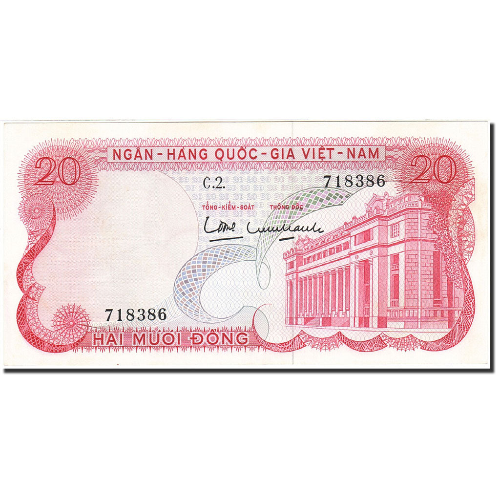 Banknot, Południowy Wiet Nam, 20 D<ox>ng, 1969-1971, Undated (1969), KM:24a