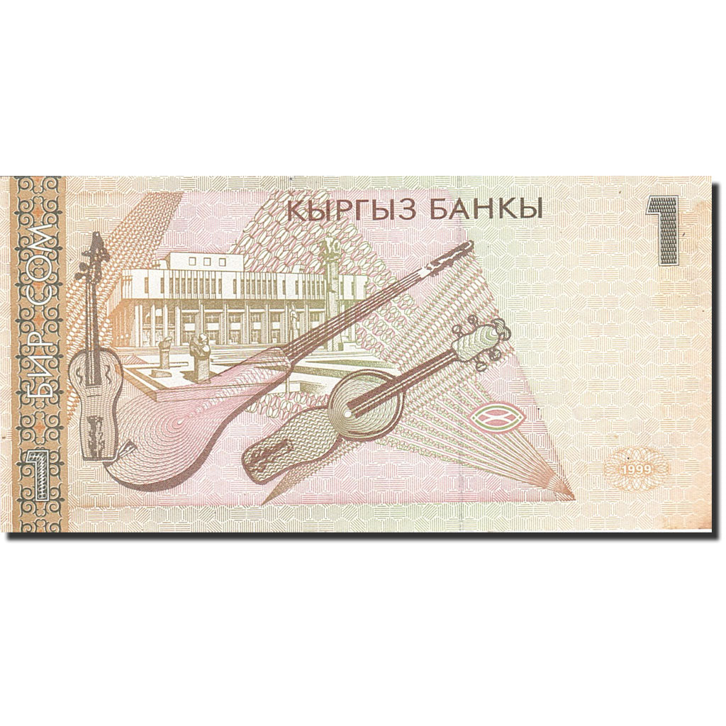 Banknot, KIRGISTAN, 1 Som, 2000, 1999, KM:15, AU(55-58)