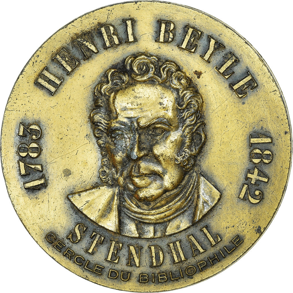 França, Medal, Henri Beyle, Stendhal, Cercle du Bibliophile, VF(30-35), Bronze