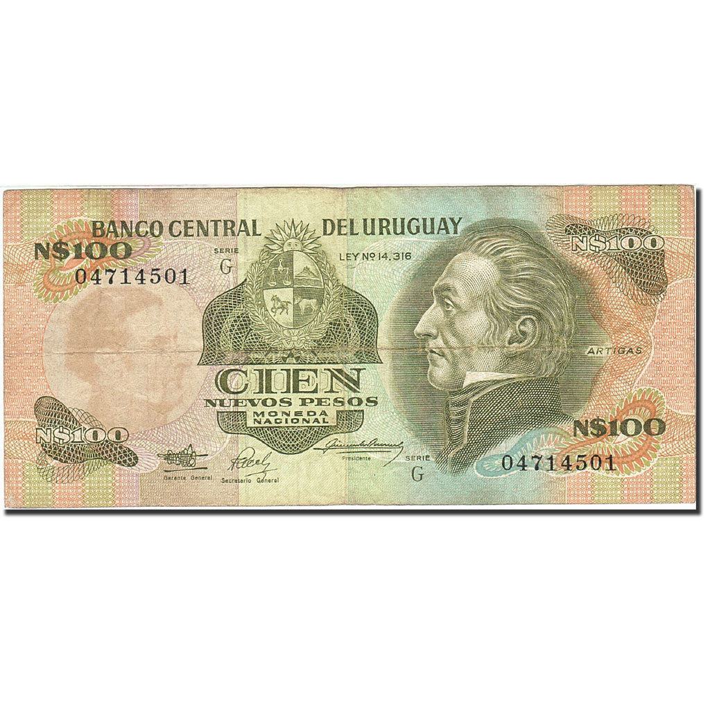 Banknote, Uruguay, 100 Nuevos Pesos, 1978-1988, Undated (1987), KM:62a