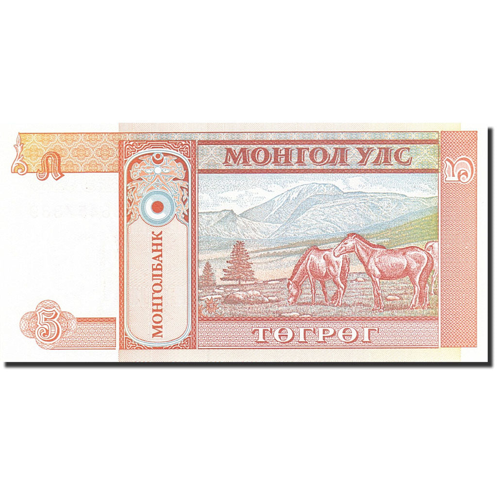 Banconote, Mongolia, 5 Tugrik, 1993, KM:53, Undated (1993), FDS