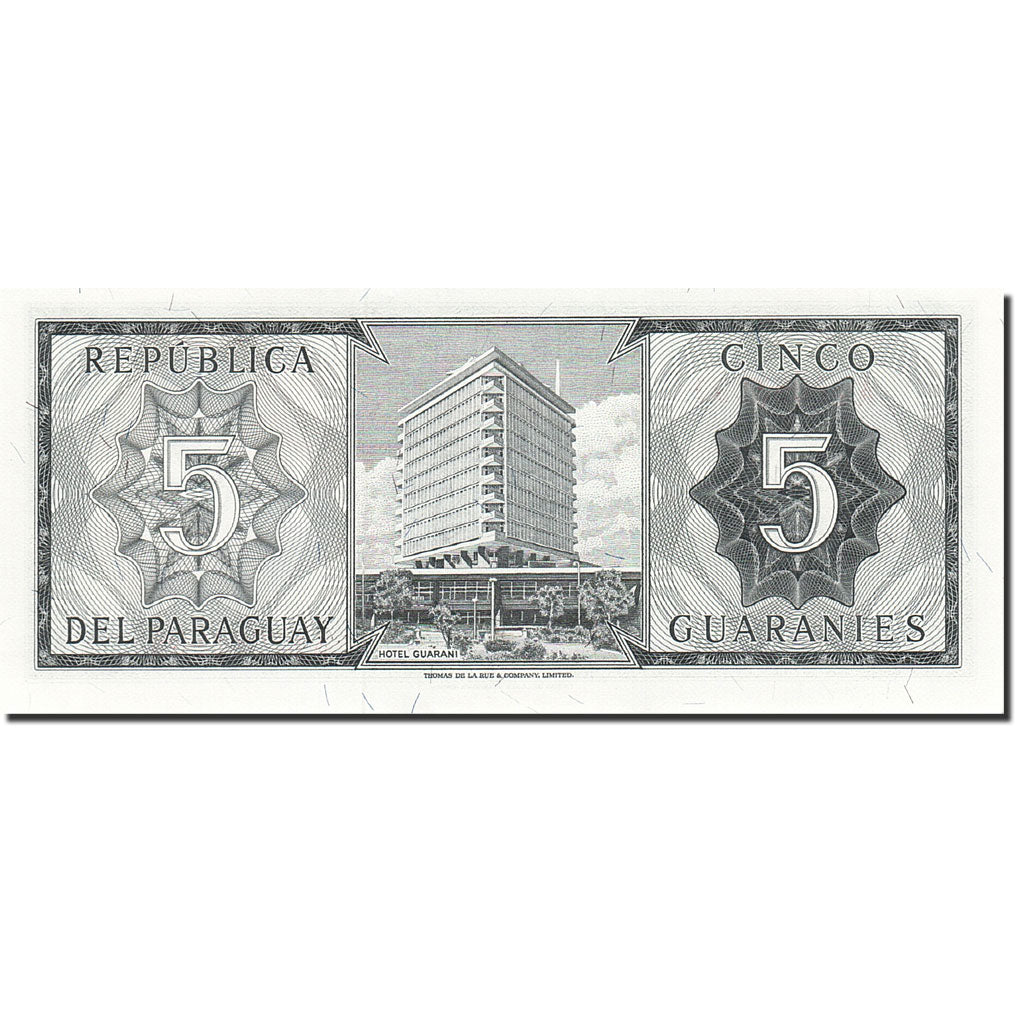 Banknote, Paraguay, 5 Guaranies, 1952, 1952, KM:195b, UNC(63)