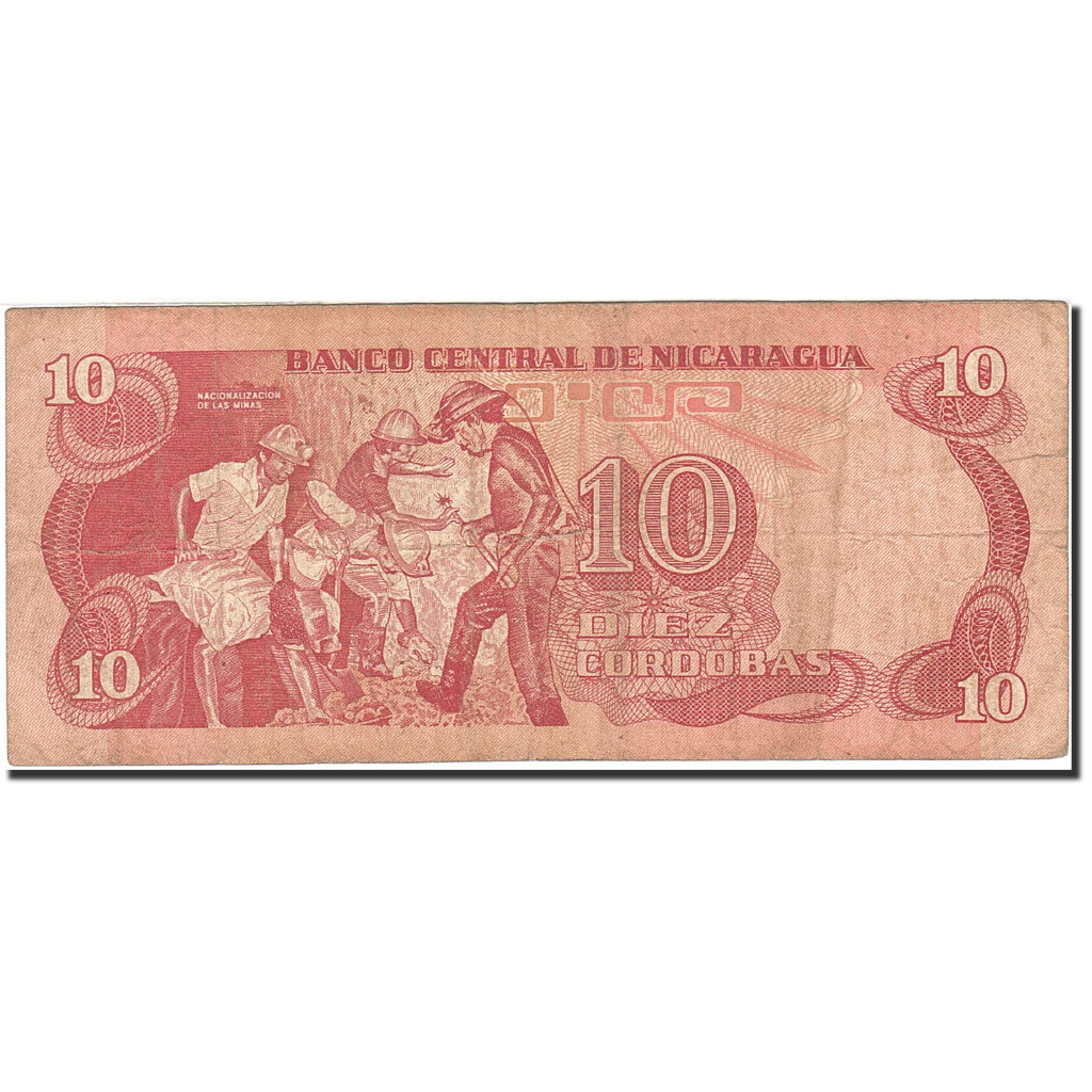 Billete, 10 Cordobas, 1979, Nicaragua, KM:134, 1979, BC