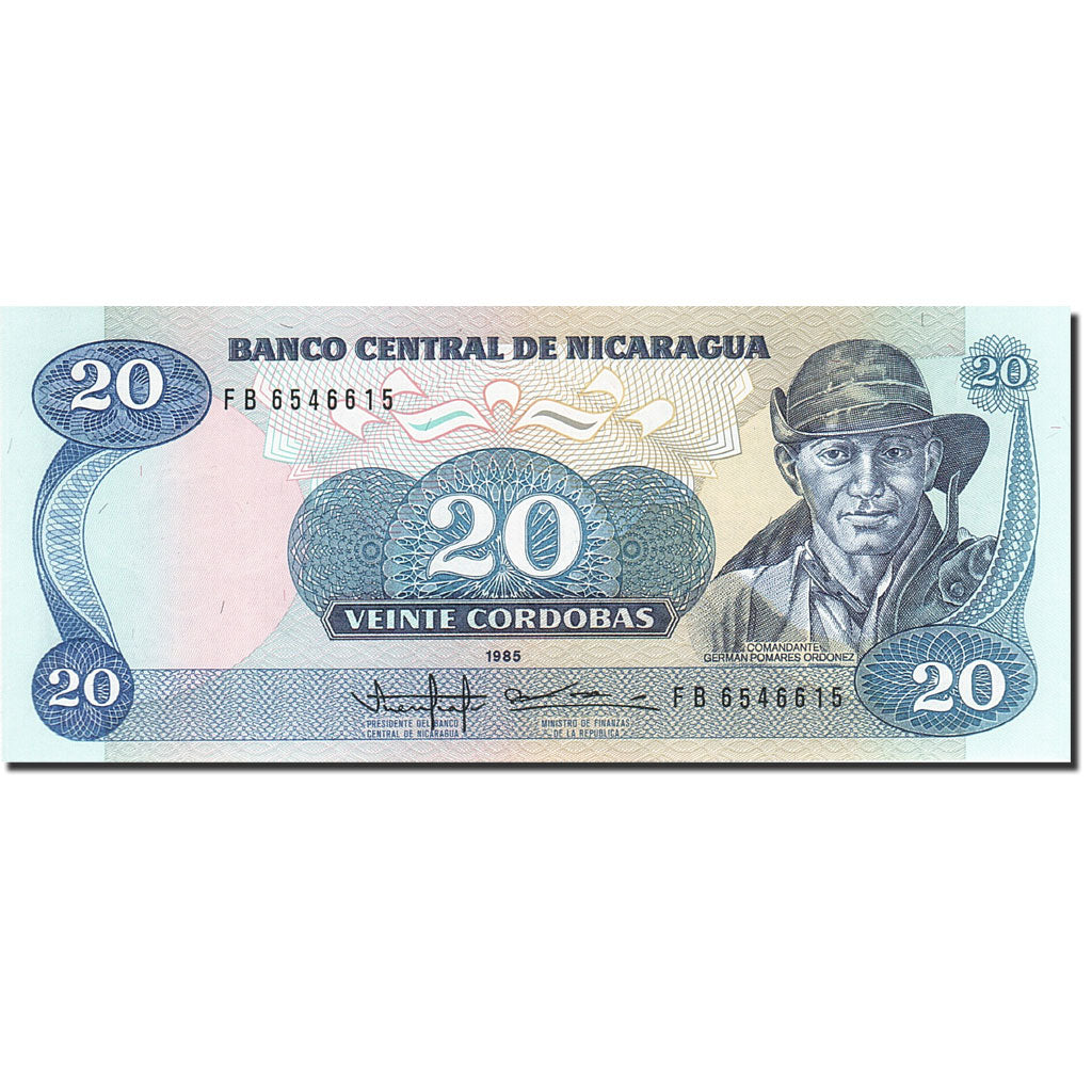Billete, 20 Cordobas, 1985-1988, Nicaragua, KM:152, 1985, UNC