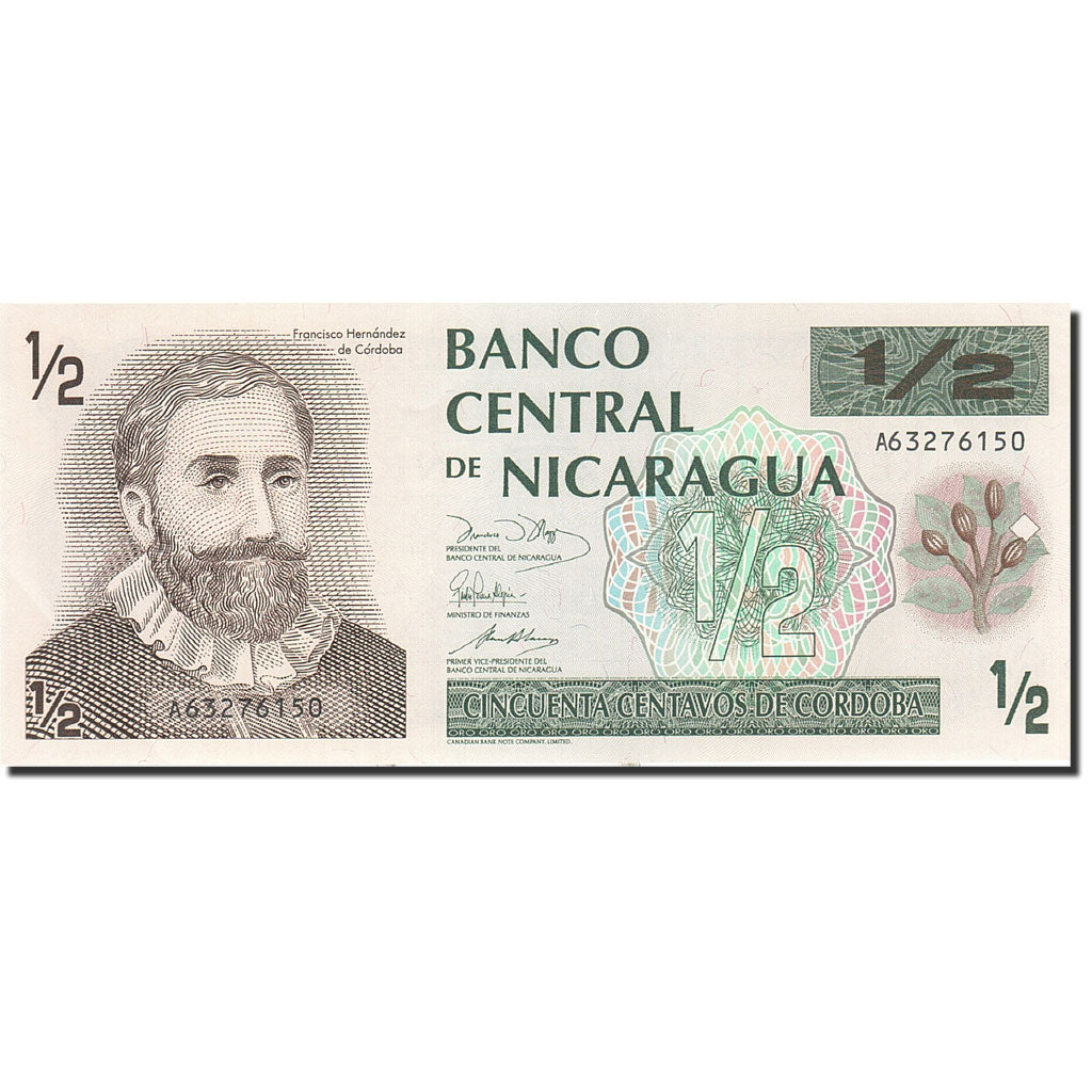Billete, 1/2 Cordoba, 1991-1992, Nicaragua, KM:171, Undated (1991), UNC
