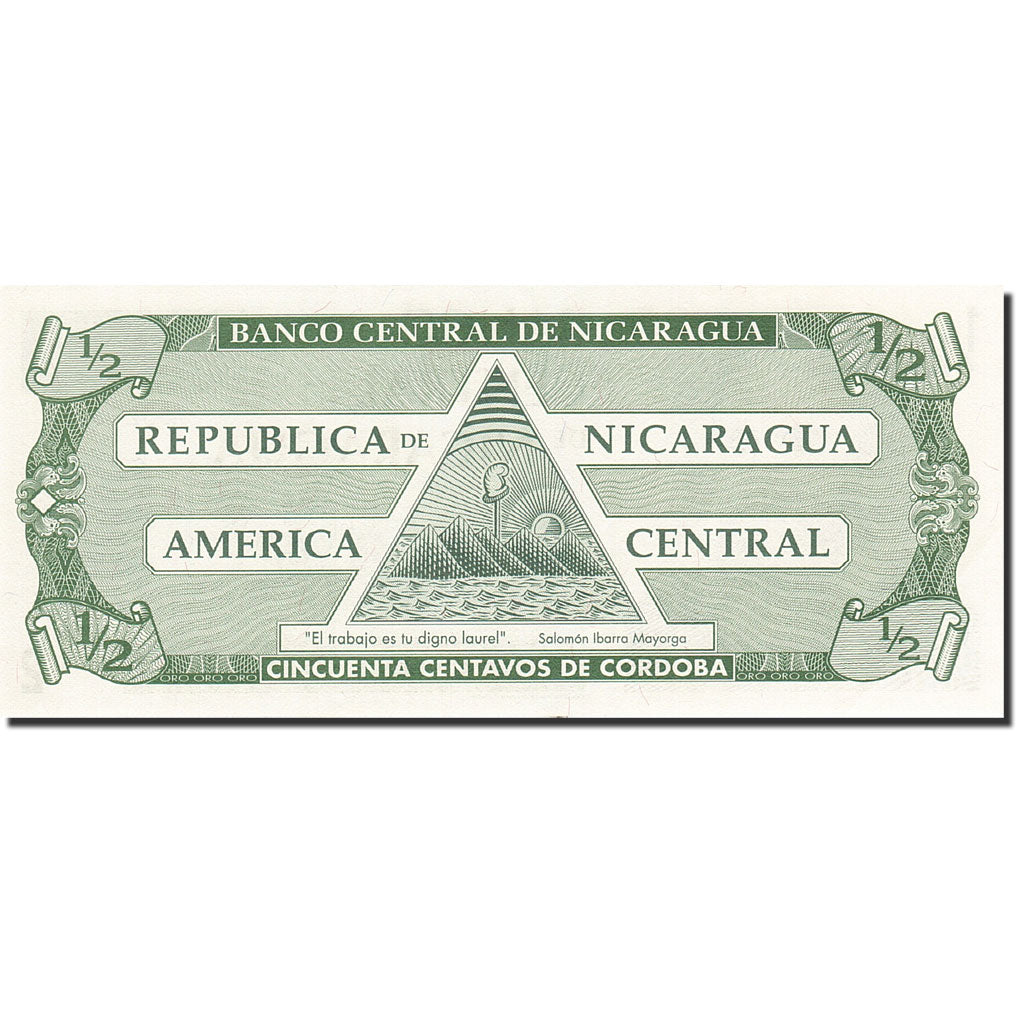 Billete, 1/2 Cordoba, 1991-1992, Nicaragua, KM:171, Undated (1991), UNC