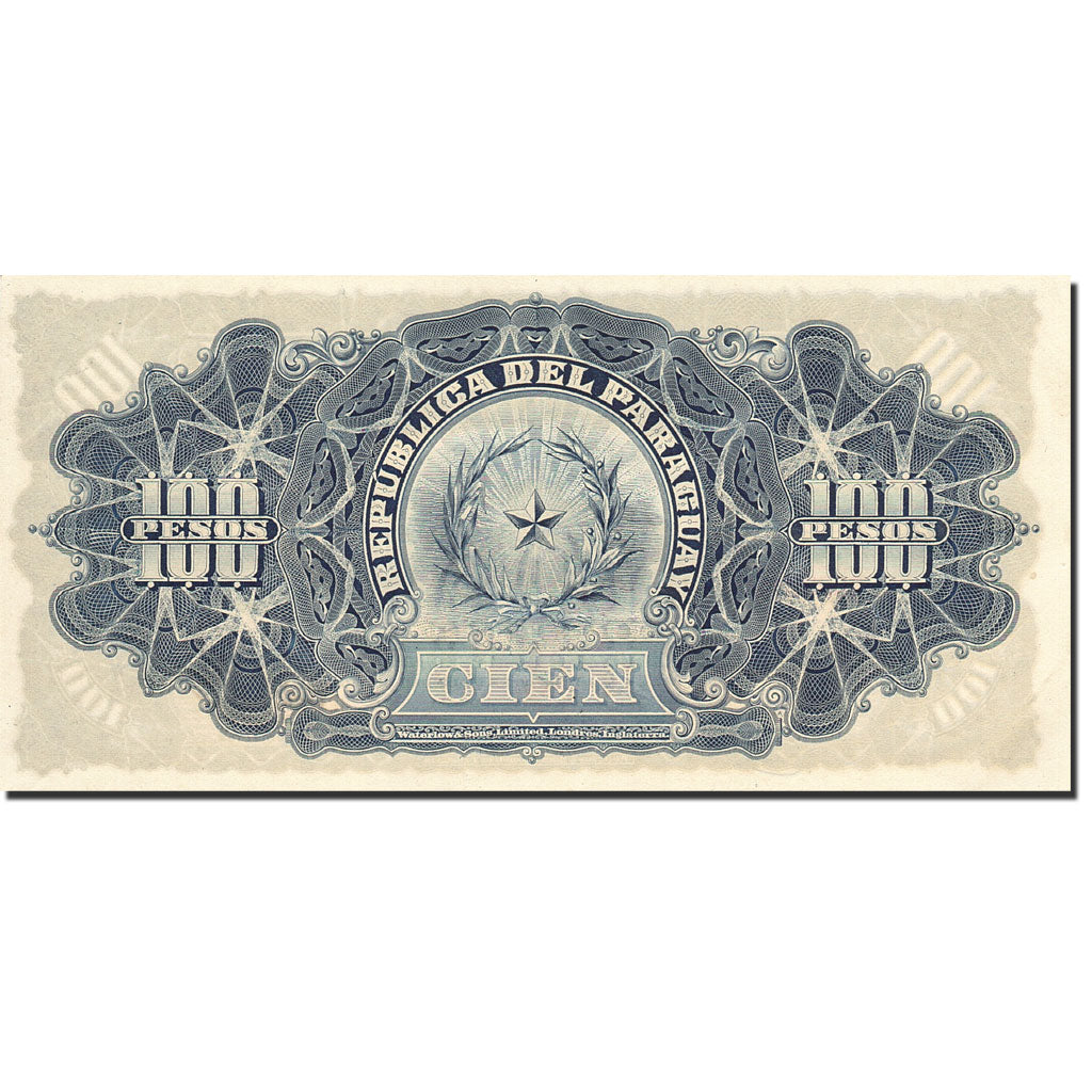 Billete, 100 Pesos, 1907, Paraguay, KM:122a, 1907-12-26, SC