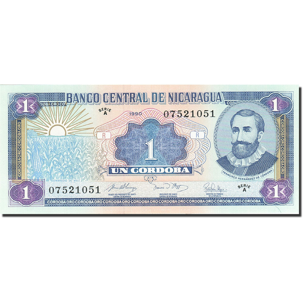 Banknot, Nicaragua, 1 Cordoba, 1990-1992, 1990, KM:173, UNC(65-70)