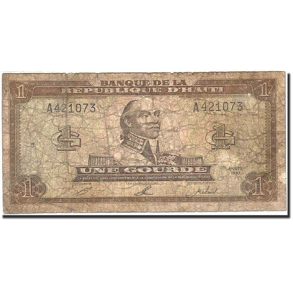 Banknote, Haiti, 1 Gourde, 1992-1994, 1992, KM:259a, VG(8-10)