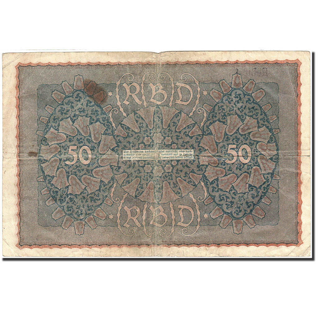 Biljet, Duitsland, 50 Mark, 1915-1919, 1919-06-24, KM:66, B+