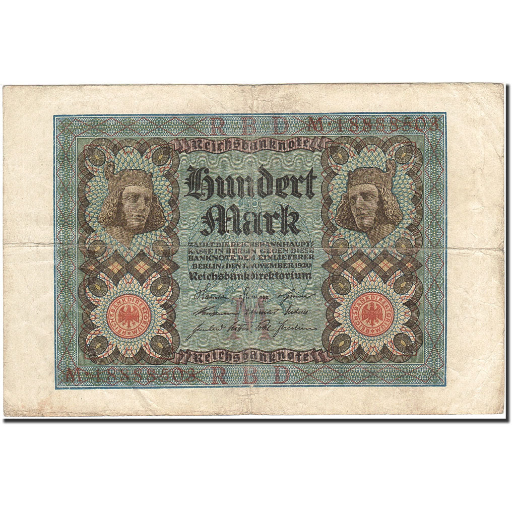 Biljet, Duitsland, 100 Mark, 1920, 1920-11-01, KM:69a, TB
