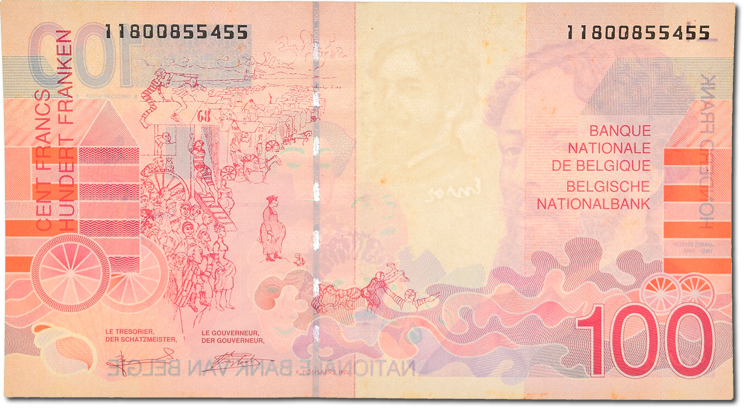 Banknote, Belgium, 100 Francs, 1994-1997, Undated (1995-2001), KM:147, AU(55-58)