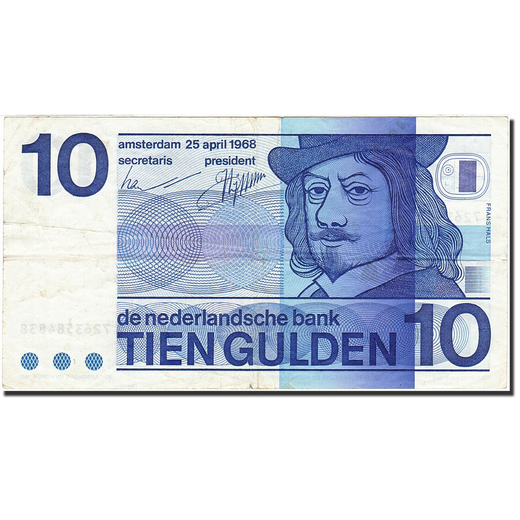 Geldschein, Niederlande, 10 Gulden, 1966-1972, 1968-04-25, KM:91b, SS