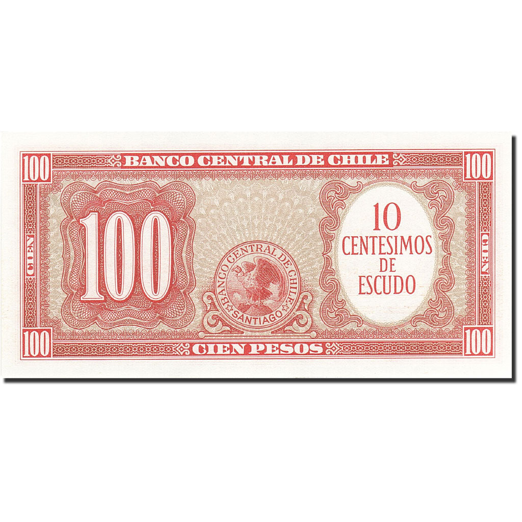 Biljet, Chili, 10 Centesimos on 100 Pesos, 1960, Undated (1960-1961), KM:127a
