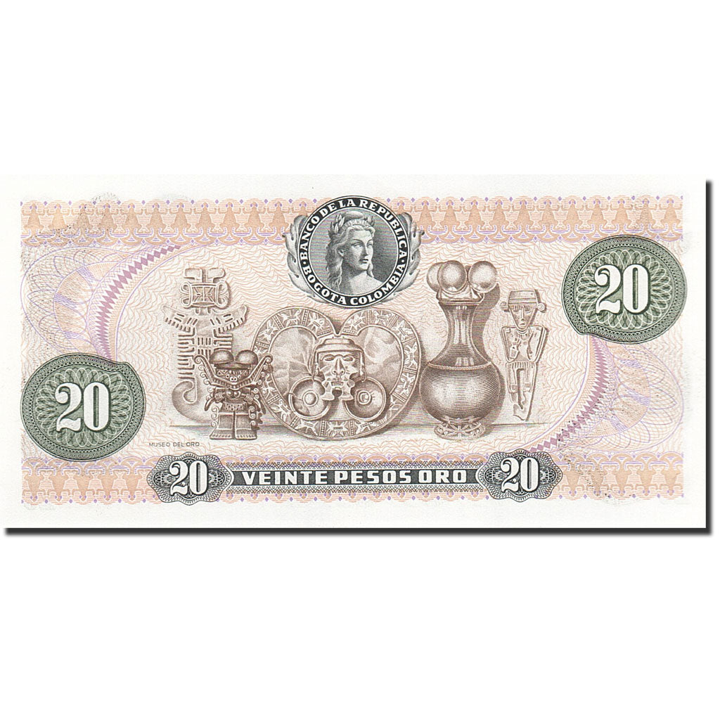 Banknote, Colombia, 20 Pesos Oro, 1966-1968, 1983-01-01, KM:409d, UNC(65-70)