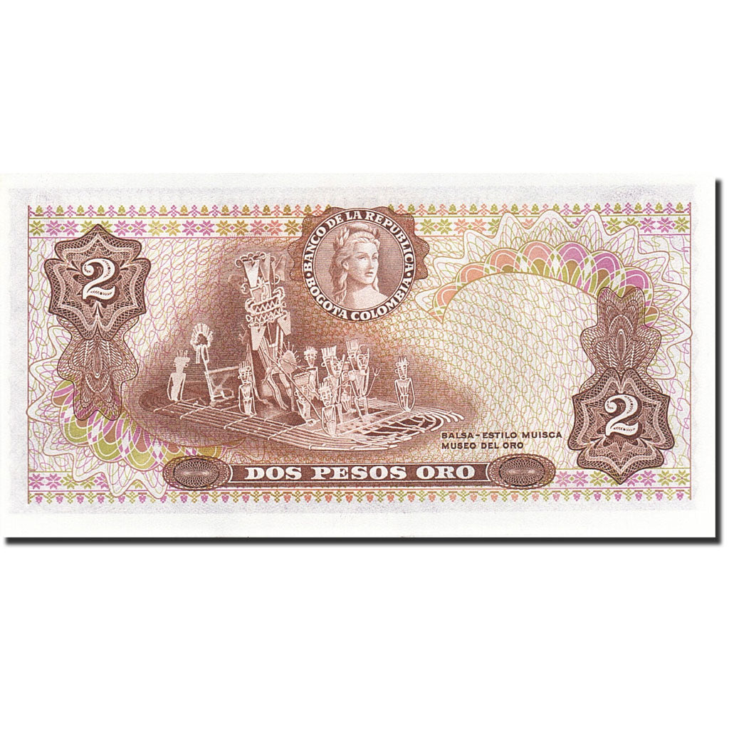 Banknote, Colombia, 2 Pesos Oro, 1972-1973, 1977-07-20, KM:413b, UNC(65-70)