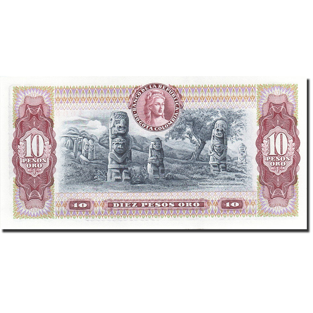 Banknote, Colombia, 10 Pesos Oro, 1961-1964, 1980-08-07, KM:407g, UNC(65-70)