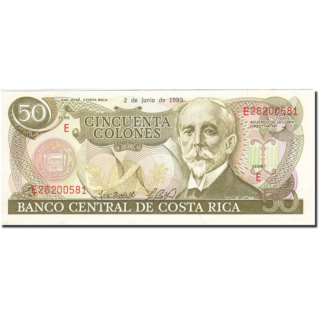 Billet, Costa Rica, 50 Colones, 1990-1992, 1993-06-02, KM:257a, SUP