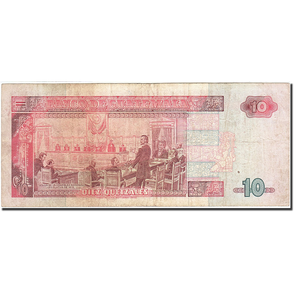 Banknote, Guatemala, 10 Quetzales, 1989-1990, 1990-01-03, KM:75b, EF(40-45)