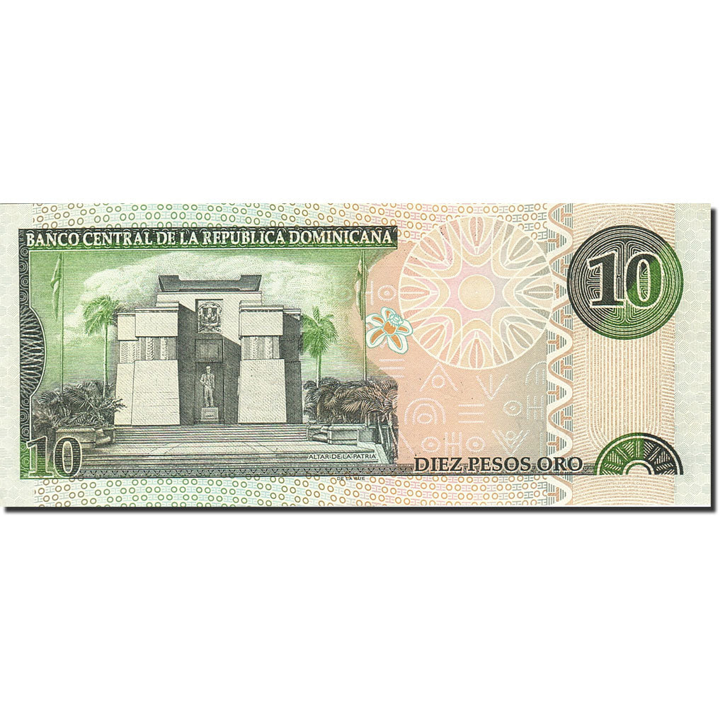 Billete, 10 Pesos Oro, 2001-2002, República Dominicana, KM:168b, 2002, UNC