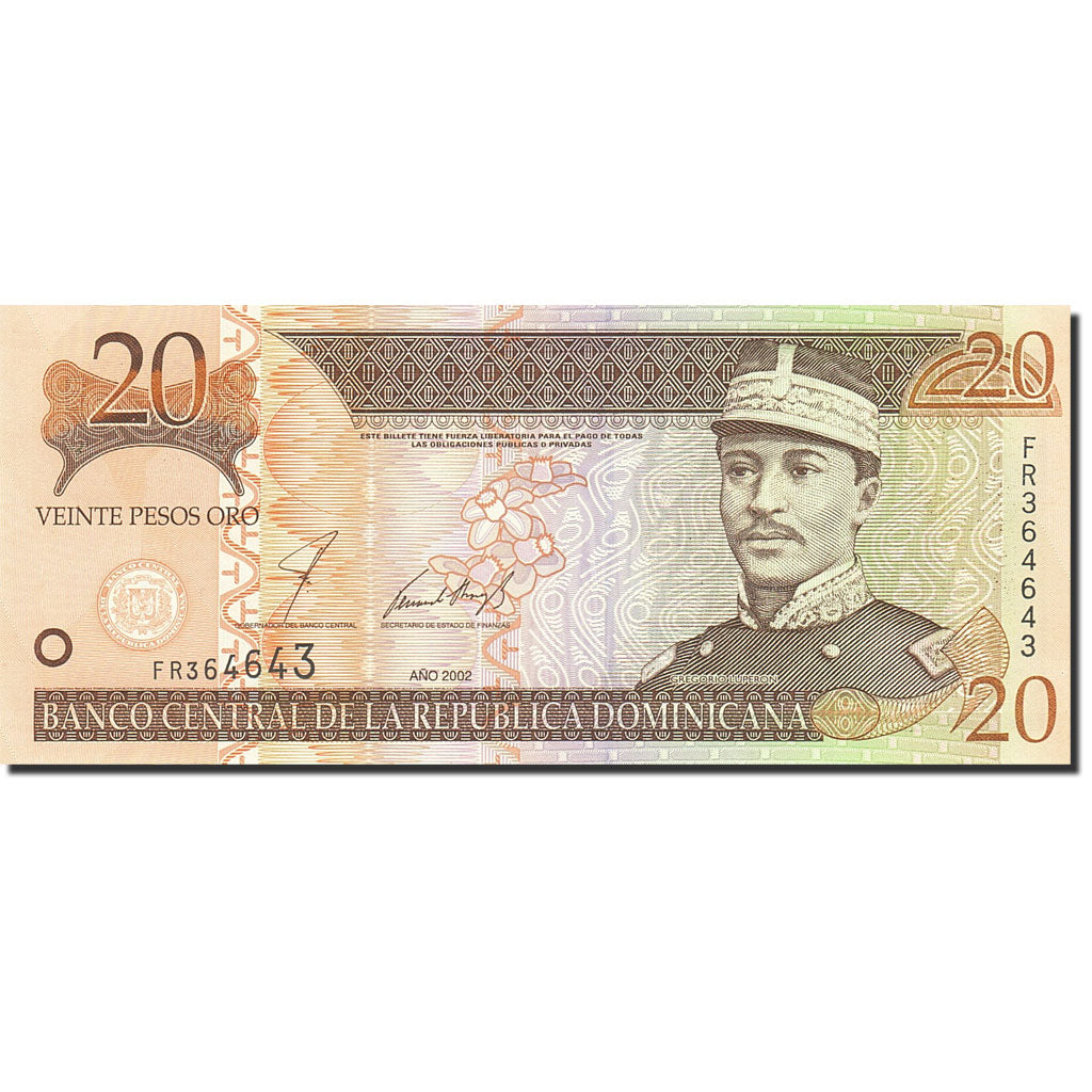 Geldschein, Dominican Republic, 20 Pesos Oro, 2001-2002, 2002, KM:169b, UNZ-