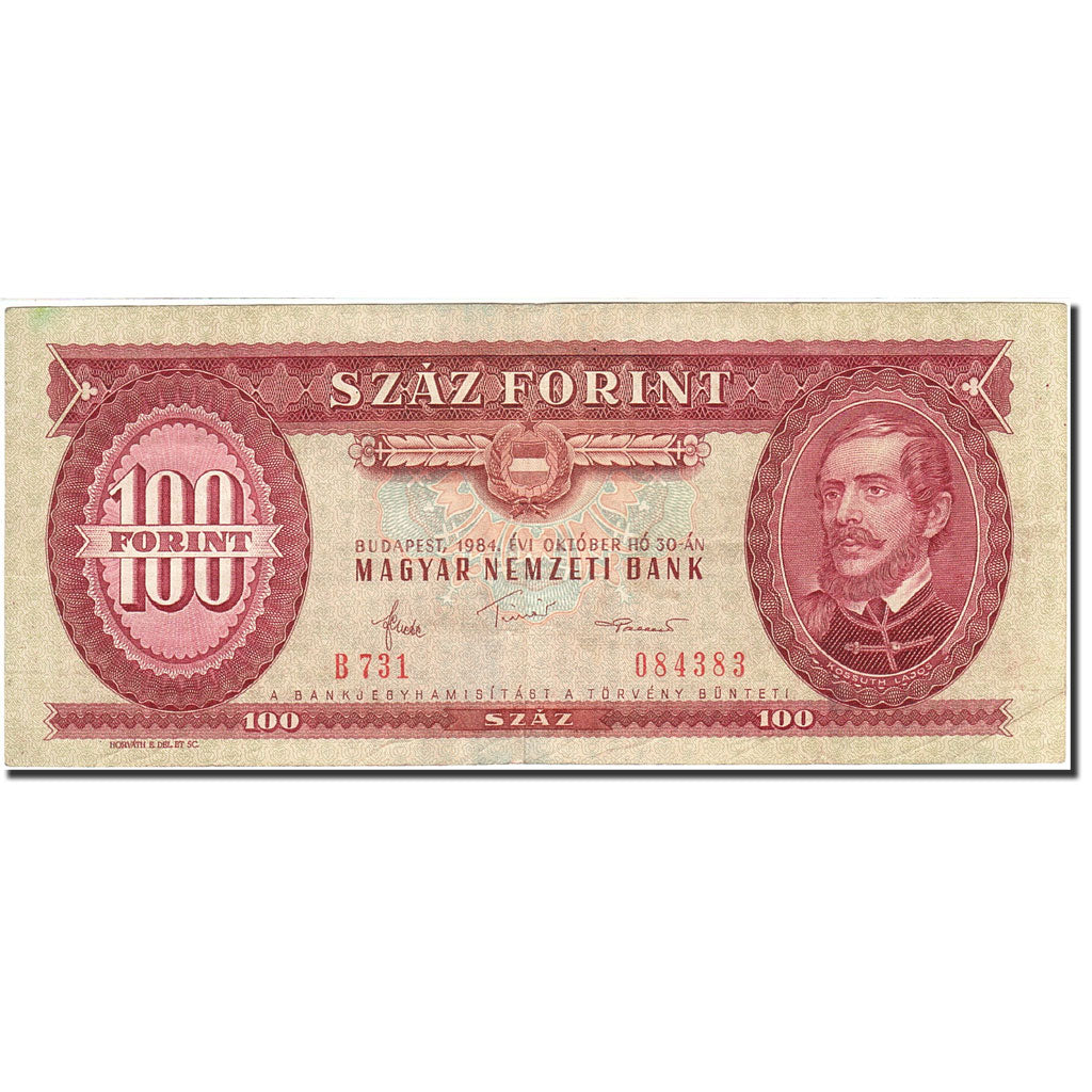 Banknot, Węgry, 100 Forint, 1957-1983, 1984-10-30, KM:171g, EF(40-45)